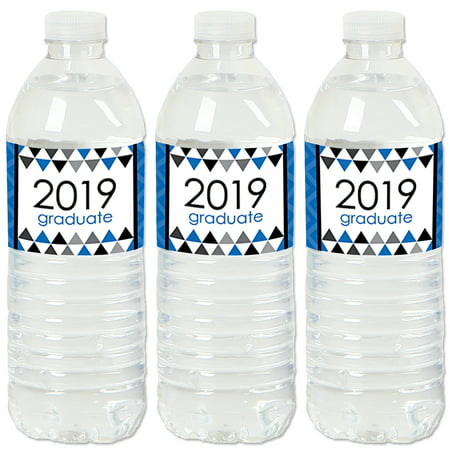 Blue Grad - Best is Yet to Come - 2019 Royal Blue Graduation Party Water Bottle Sticker Labels - Set of