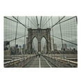 thumbnail image 1 of United States Cutting Board, View of Historical Famous Brooklyn Bridge and Cable Pattern NYC Architecture, Decorative Tempered Glass Cutting and Serving Board, Large Size, Beige Brown, by Ambesonne, 1 of 1