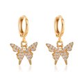 thumbnail image 1 of Women Earrings Fashion Rhinestone Small Butterfly Dangle Earrings Hoop Earrings, 1 of 10
