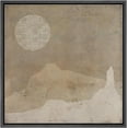 thumbnail image 3 of PixonSign Framed Canvas Wall Art Grunge Dark Brown Minimal Landscape Print Abstract Fine Art Decorative Artwork Boho Relax/Zen Nordic for Living Room, Bedroom, Office - 24"x24" Black, 3 of 5