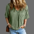 thumbnail image 3 of Womens Summer Tops T Shirts Short Sleeve V Neck Casual Tshirts with Pocket, 3 of 9