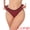 Dark Red, variant on Women's Low Waisted Ribbed Thong Breathable Trim Underwear Panties XL Dark Red