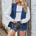 thumbnail image 2 of Vedolay Women Tops Women's Fashion Solid Color Casual Long Button Down Pocket Denim Jacket,Blue S, 2 of 5
