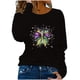 thumbnail image 3 of TaTaai Hoodies Shirts for Women Early Fall Long Sleeve Tops Vintage Graphic Outfits Tops Fashion Pullover Tees Gift, 3 of 5
