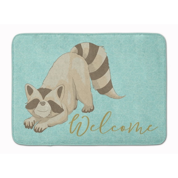 Raccoon Welcome Machine Washable Memory Foam Mat