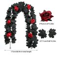 thumbnail image 2 of 69-Inch Black Leaf Red Rose Vine, PE Material, Gothic Dark Romance, Halloween Table Party Home Decor, 2 of 8