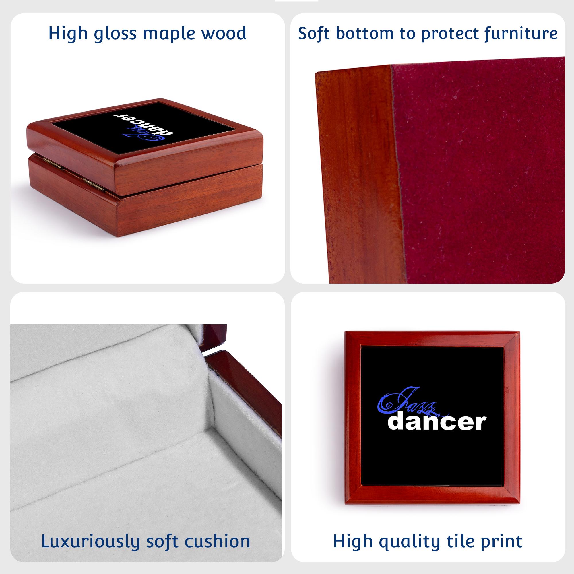 3dRose, Jazz Dancer, Jewelry Box 5.5x5.5 inch with 4 inch tile