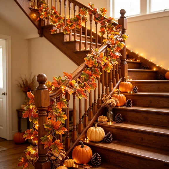 Halloween Decoration Indoor Outdoor Clearance Under $5.00! Thanksgiving Fall Decorations for Home, Artificial Maple Leaves Pumpkins Sunflowers And Vines For Thanksgiving Home Decor And Festive