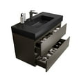 thumbnail image 4 of 36" Bathroom Vanity with Sink, Large Storage Wall Mounted Floating Bathroom Vanity for Modern Bathroom, One-Piece Black Sink Basin without Drain and Faucet, Gray, 4 of 10