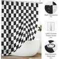 thumbnail image 3 of Boho Rustic Floral Black Succulent Flowers Shower Curtain Set 4PCs with Non-Slip Rugs,Toilet Lid Cover and Bath Mat,Bathroom Decoration 71x71 Inch with Hooks, 3 of 6