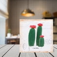 thumbnail image 2 of Cactus Wood Box Sign Decor Desk Sign Floral Cactus Wooden Box Block Sign Garden Signs Rustic Farmhouse Home Shelf Wall Decoration 7"x7", 2 of 6