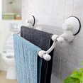 thumbnail image 1 of Suction Cup Wall Mounted Bathroom Double Towel Rail Holder Storage Racks Bars, 1 of 8