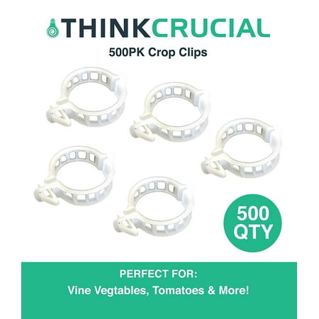 500 Durable Crop Clips Garden Trellis Clips, Perfect for Gardens with Vine / Vegetables, Tomatoes, Cucumbers, & More, by By Think Crucial