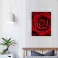 thumbnail image 3 of Nawypu  Flower Canvas Wall Art Dew on the Red Rose Pictures for Girls Room Home Decoration Modern Giclee Landscape Painting 16x20 inch Stretched and Framed Ready to Hang, 3 of 4