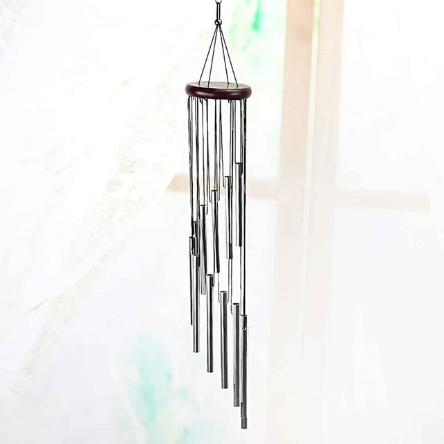 Liquidation & Promo, Outdoor Wall Clock, 12-Pipe Metal Wind Chime, Rustic Garden Decor, for Balcony Courtyard, Weatherproof, Timekeeping, Home Garden Accent Akmoler Limited Time Savings | Metal, C