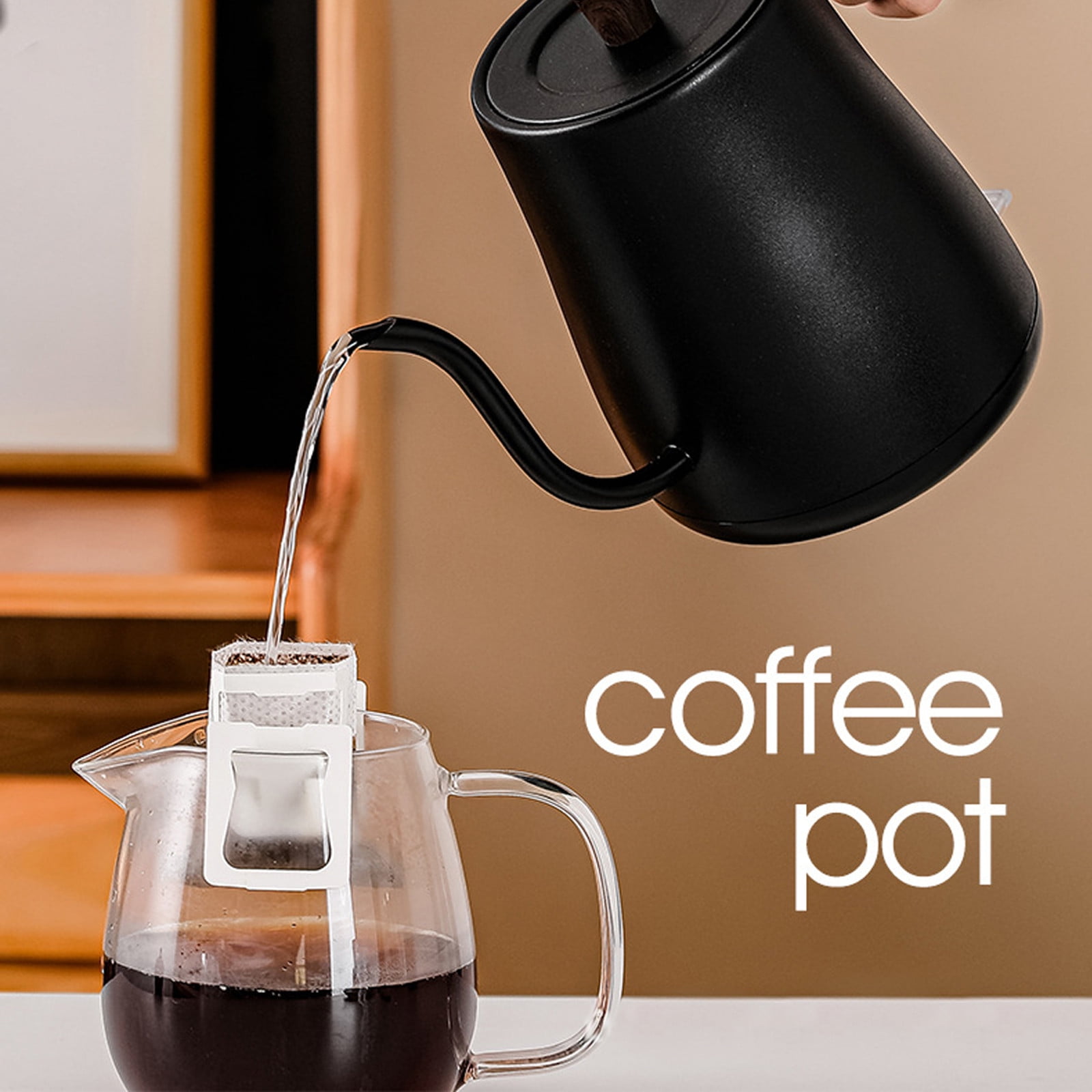 Wovilon Electric Kettle Gooseneck Kettle, 800Ml Water Kettle, Tea Pot Stainless Steel For Coffee Tea With Fast Heating, Auto-Shut Off And Boil-Dry Protection Tech