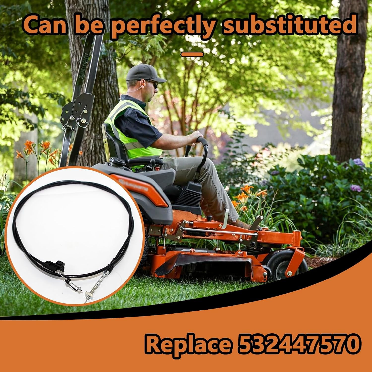 Aniceparthy 532447570 Drive Control Cable Replacement for Craftsman Husqvarna Lawn Mowers Throttle Cable Assembly
