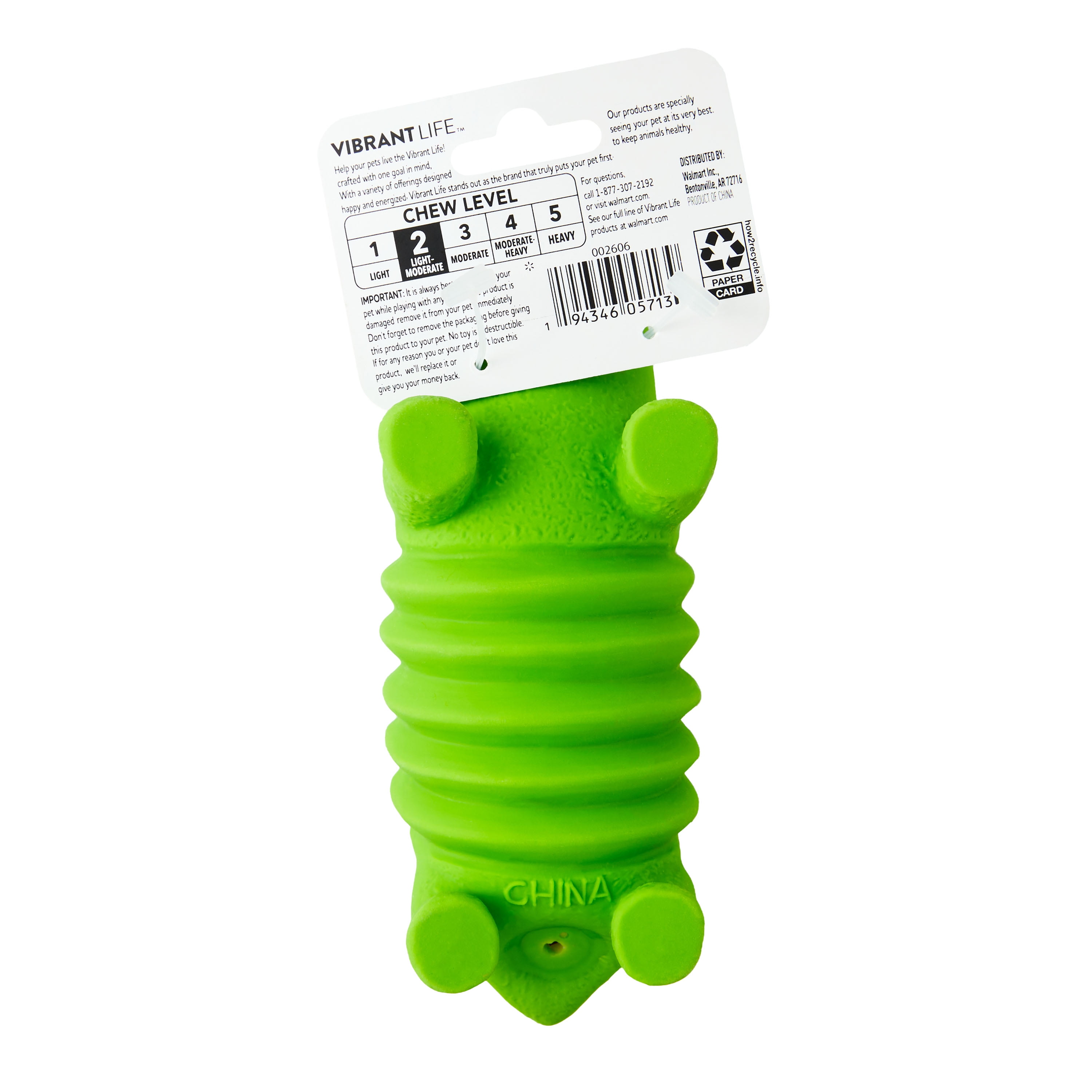 (3 pack) Vibrant Life Play Buddy Gator Latex Chew Dog Toys, Green