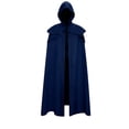 thumbnail image 4 of Adult Hooded Cloak Medieval Cape Ranger Elven Costume for Men Women Halloween Cosplay Gothic Wicca Robe Wizard Sorcerer Knight Larp Dress Up Full Length, 4 of 5