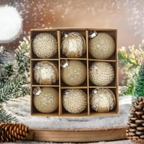 sruoe Christmas Ball Ornaments, Christmas Tree Ornament, Xmas Bulbs Decoration Set, Shatterproof Ornaments, Flocked Christmas Balls, Christmas Tree Hanging Baubles Ball for Party Holiday Decor