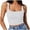 White, variant on MIASHUI Women's Square Neck Double Layer Sleeveless Fitness Vest Casual Summer Tank Top Blue,L