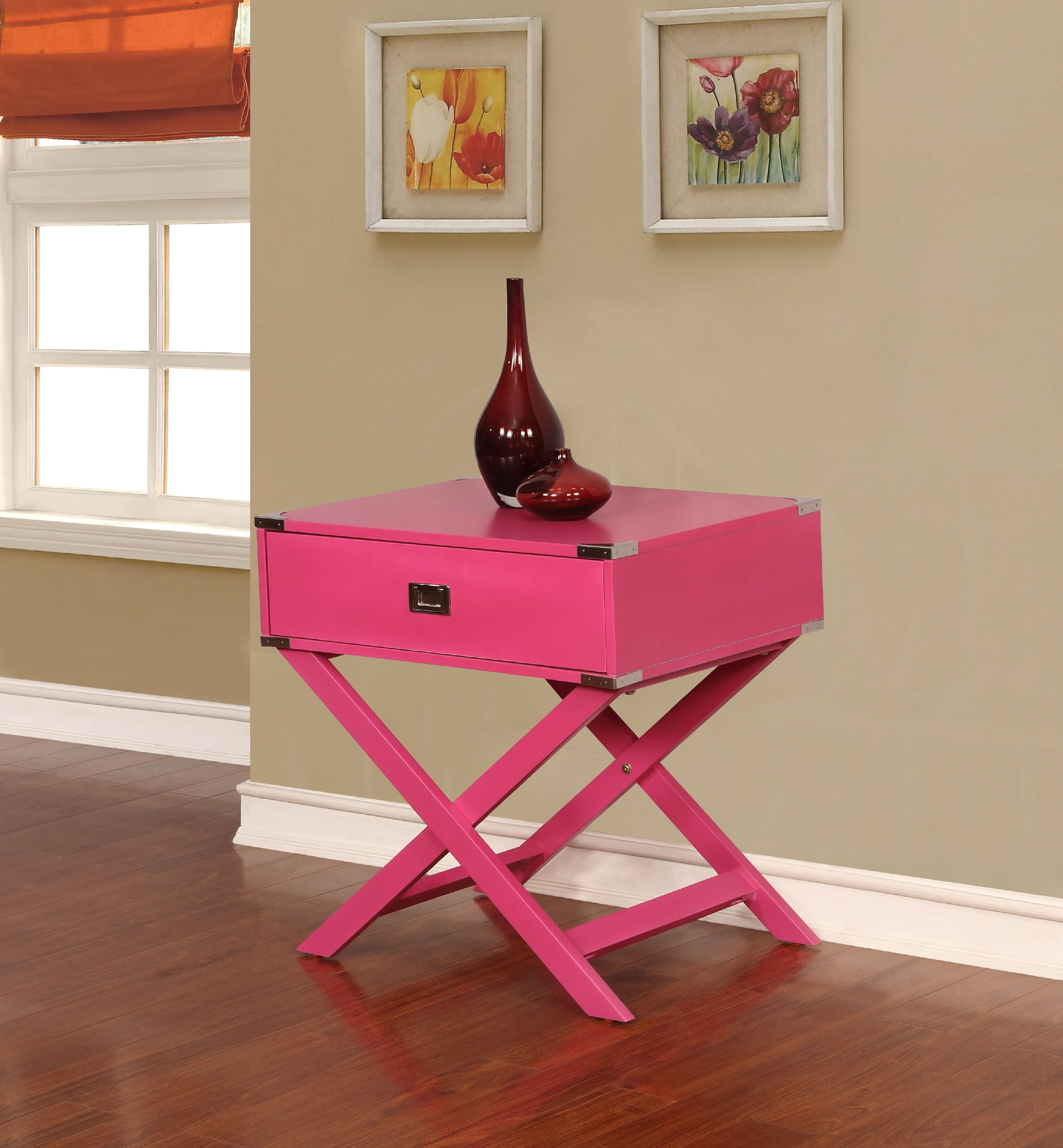 Linon Peggy X Base Accent Table, Multiple Colors