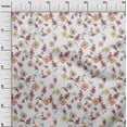 thumbnail image 2 of oneOone Cotton Poplin Twill White Fabric Flower & Leaves Watercolor Dress Material Fabric Print Fabric By The Yard 56 Inch Wide, 2 of 4