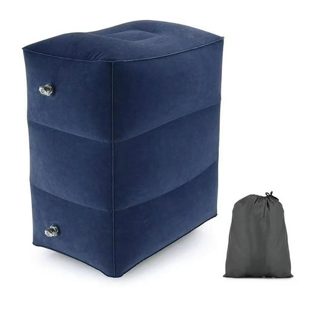 Adjustable Height for Leg Support, Perfect for Office, Home & Flights. Toddler Travel Bed Box, Portable Accessory for Long Airplane Footrest & Inflatable Kids' Travel Pillow