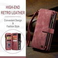 thumbnail image 3 of for Samsung Galaxy S20 Ultra Case Wallet for Women and Men, Samsung Galaxy S20 Ultra Case, PU Leather Magnetic Flip Strap Wristlet Zipper Card Holder Wallet Business Phone Cover for S20 Ultra, Red, 3 of 10