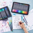 thumbnail image 4 of Shuttle Art Fineline Colored Pens, 100 Colors 0.38mm Fineliner Color Pen Set Fine Line Drawing Pen Fine Point Markers Perfect for Adult Coloring Books Drawing, 4 of 8