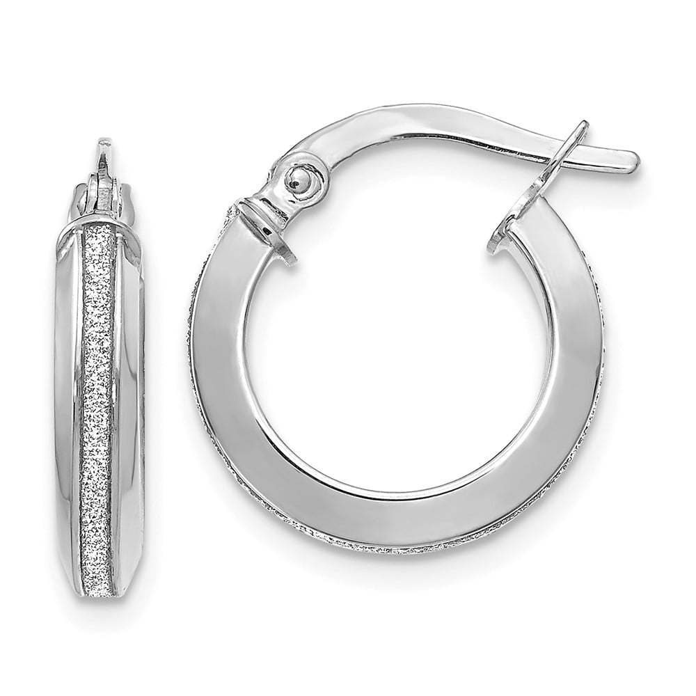 Leslies 14K White Polished Glimmer Infused Earrings Leslies 14K White Polished Glimmer Infused Earrings