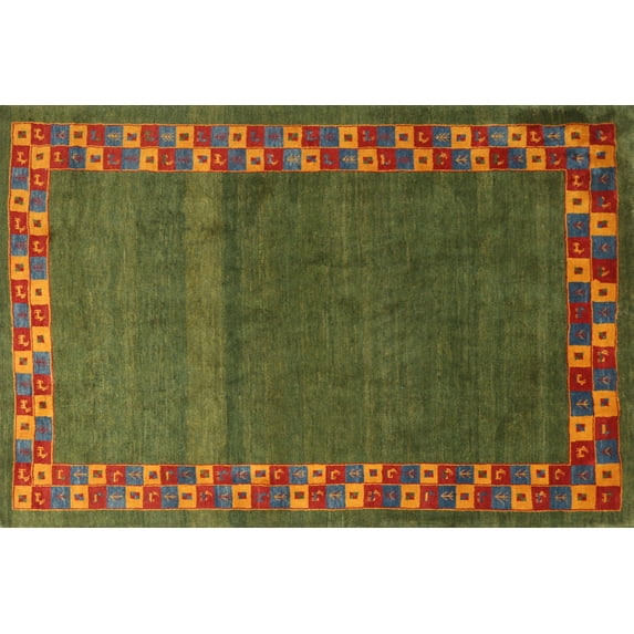 Ahgly Company Machine Washable Indoor Rectangle Contemporary Dark Bronze Brown Area Rugs, 4' x 6'