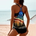 thumbnail image 6 of 250 Anniversary USA Womens Tankini Swimsuits Colorful America Flag Printed Swimwear Two Piece Tummy Control Bathing Suit Beach Blouson Top with Shorts Modest Bathing Suit 2026 Blue XL, 6 of 6