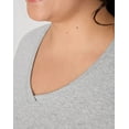 thumbnail image 4 of Hanes Just My Size Cotton Jersey Short Sleeve V-Neck T-Shirt (Plus ) Light Steel 2X Women's, 4 of 5