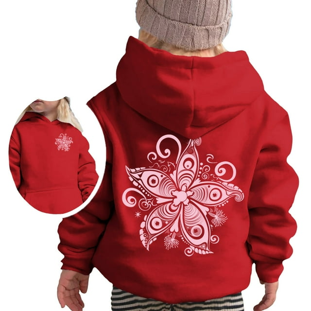 PMVFHDE Sweat à Col Rond pour Filles Mode Décontractée Imprimé à Manches Longues Rouge,160