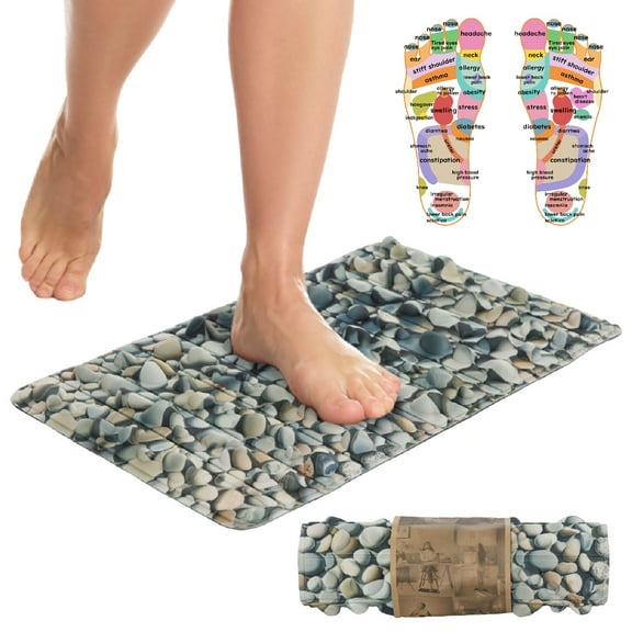 Foot Massager Mat | Relieve Foot Pain Plantar Fasciitis Heel Arch Pain & Stress - Travel Reflexology Mat