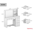 thumbnail image 4 of Kappesberg Sofia Vanity with 6-Drawer and Niches: Functionality and Style for Your Bedroom and Closet, for Adults and Teens - Black., 4 of 8