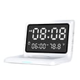 thumbnail image 1 of Multifunctional Digital Mirror 15W Wireless Charging with Large Dimmable Display Screen Snooze Function USB Output for Bedroom Living Room Office, 1 of 7