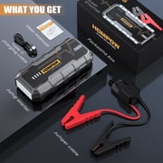 HOMPOW 7000A Jump Starter, 26000mAh Portable Car Battery Jump Starter for 10L Gas Engines & up to 12L Diesel, Battery Booster Power Pack, 12V Jump Box with LED Light, USB Quick Charge 3.0