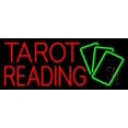 thumbnail image 1 of Red Tarot Reading Green Cards LED Neon Sign 13" Tall x 32" Wide - inches Black Square Cut Acrylic Backing, with Dimmer - Bright and Premium built indoor LED Neon Sign for Storefront., 1 of 7