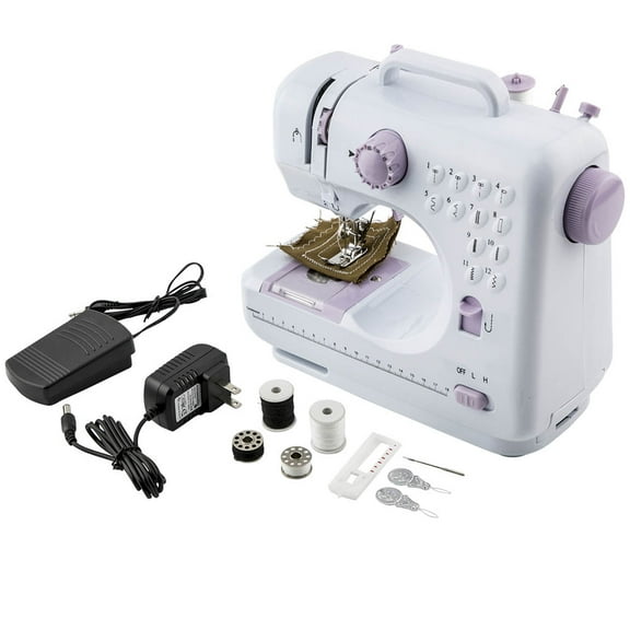Portable Electric Sewing Machine 12 Stitches Household Tailor 2 Speed Foot Pedal
