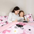 thumbnail image 5 of Manfei Sweet Bowtie 7-Piece King Bedding,Ladybug Daisy King Bed in a Bag,Pink Reversible, 5 of 7