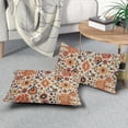 thumbnail image 7 of Navy Blue Orange Boho Lumbar Pillow Covers 12x20 Set of 2 Rustic Ethnic Carpet Pattern Vintage Floral Print Decorative Rectangle Throw Pillows Fall Farmhouse Cushion Case Decor for Couch Sofa Bed, 7 of 7