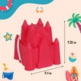 thumbnail image 2 of A1 Unlimited Castle Shaped Pail with Handle and Plastic Sifter (RED) with Shovel & Rake Set, Summer Beach Party Gift Favor Storage Organizer Basket Bucket Swimming Sand Castle Building Kit, 2 of 7
