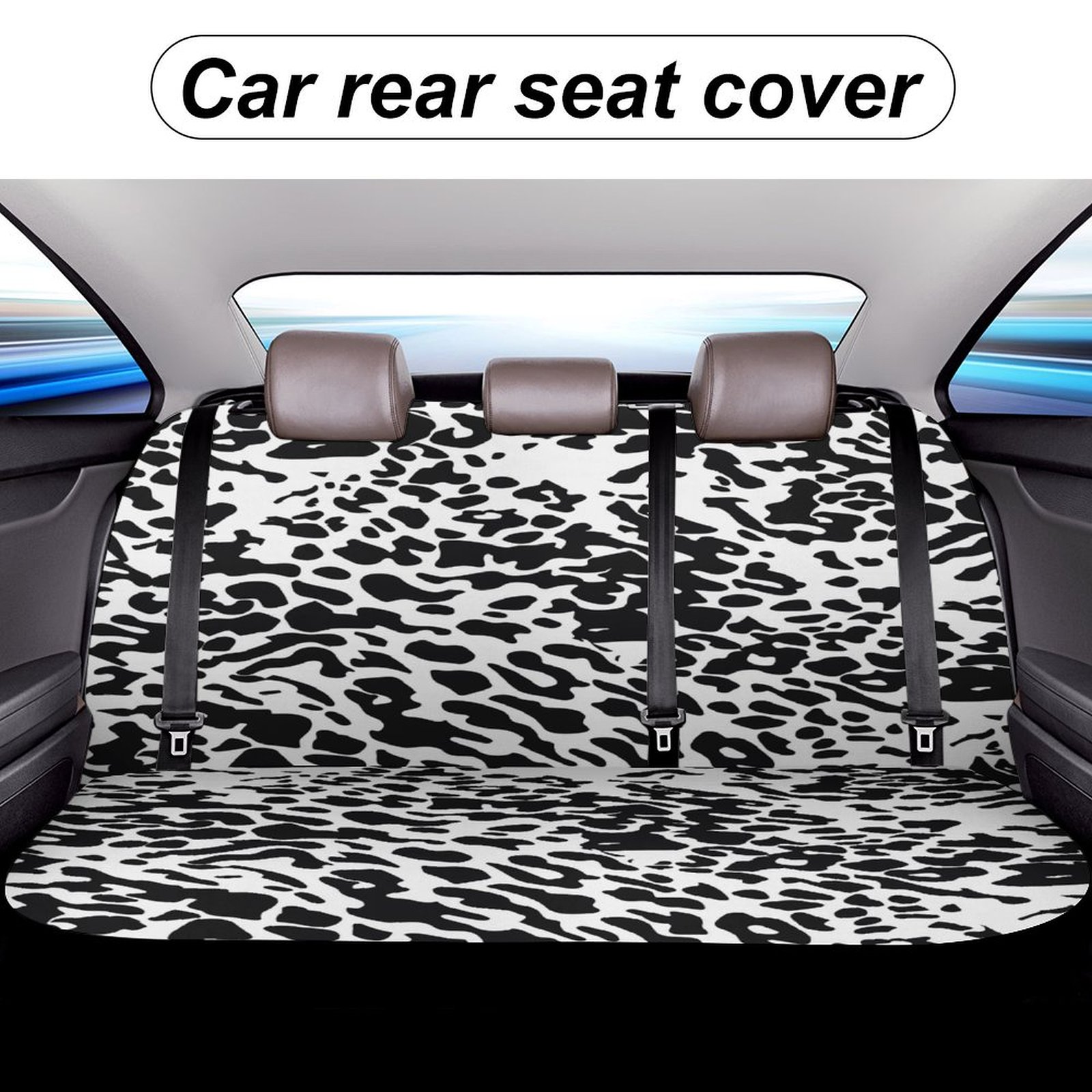 Animal Print Patterns Printed Universal Back Bench Car Seat Cover Pack of 2 Rear Seat Covers for for Most Cars,Trucks,SUVs Or Van