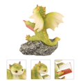thumbnail image 5 of Keepkap Estatua de dragón Mini Figura de dragón Resina Decoración del hogar Adornos Lindos Estatua de jardín de Animales de la Suerte para Micro Paisaje (Lectura de dragón en una Piedra), 5 of 5