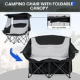 thumbnail image 4 of Slsy Double Beach Camping Chair with Canopy, Folding 2 Person Camping Sofa Seat, Portable Outdoor Loveseat with Shade, Oversize Camp Chair for Lawn, and Outdoor Activities, 4 of 7