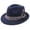 Navy, variant on Crushable Wool Fedora Hat For Men Stylish Travel Outdoor Feather Detail Unisex Navy M