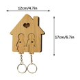 thumbnail image 3 of Pgyong Wooden Keychain Home Wall Hanging Creatives Couple Key Rack, 3 of 4