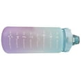 thumbnail image 4 of Botella de agua deportiva con pajita, antifugas, color degradado esmerilado, apertura con un solo clic, con asa, escala transparente, 2000 ml, verde claro, 4 of 12